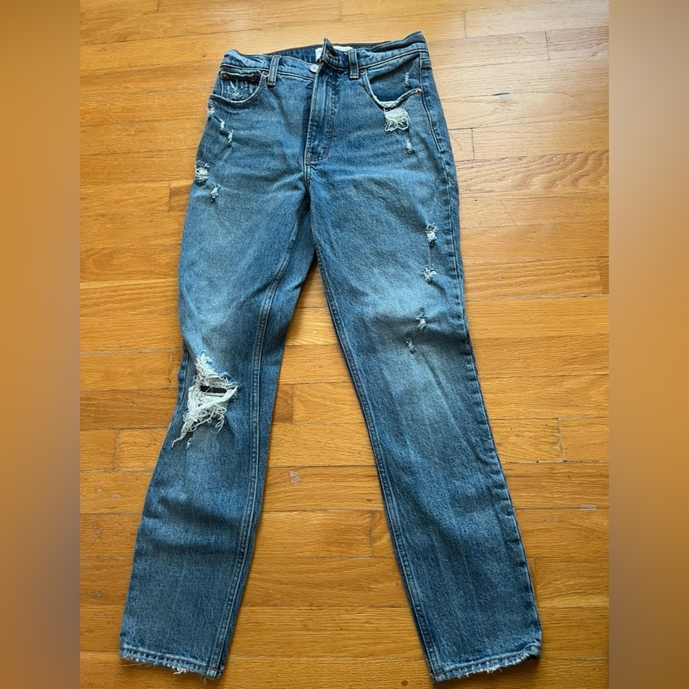 Abercrombie & Fitch Distressed Skinny Jeans Blue